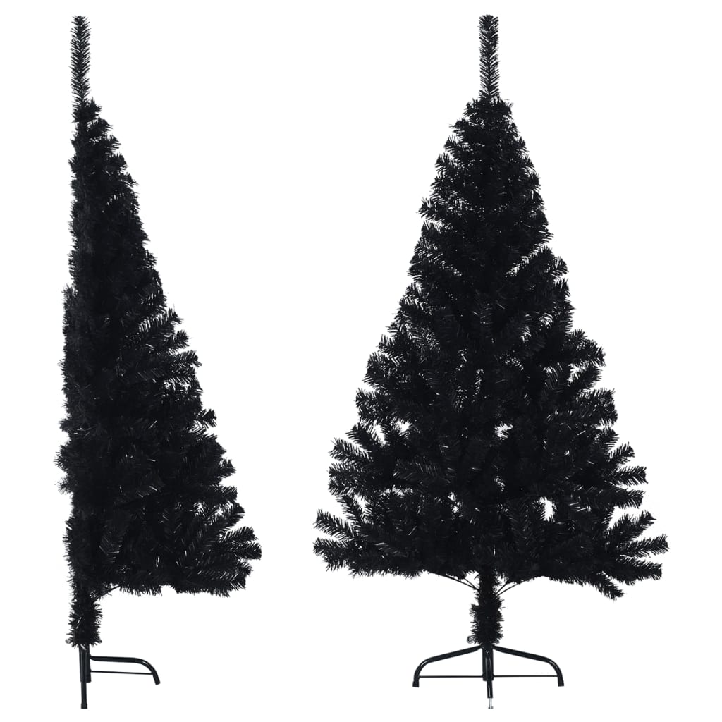 Demi sapin de Noël artificiel avec support Noir 120 cm PVC - XIOS