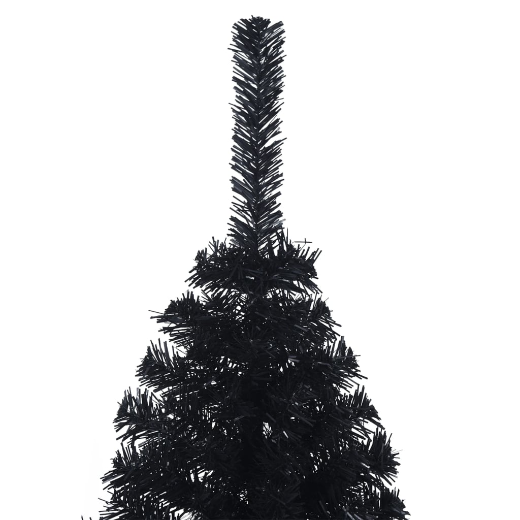 Demi sapin de Noël artificiel avec support Noir 120 cm PVC - XIOS