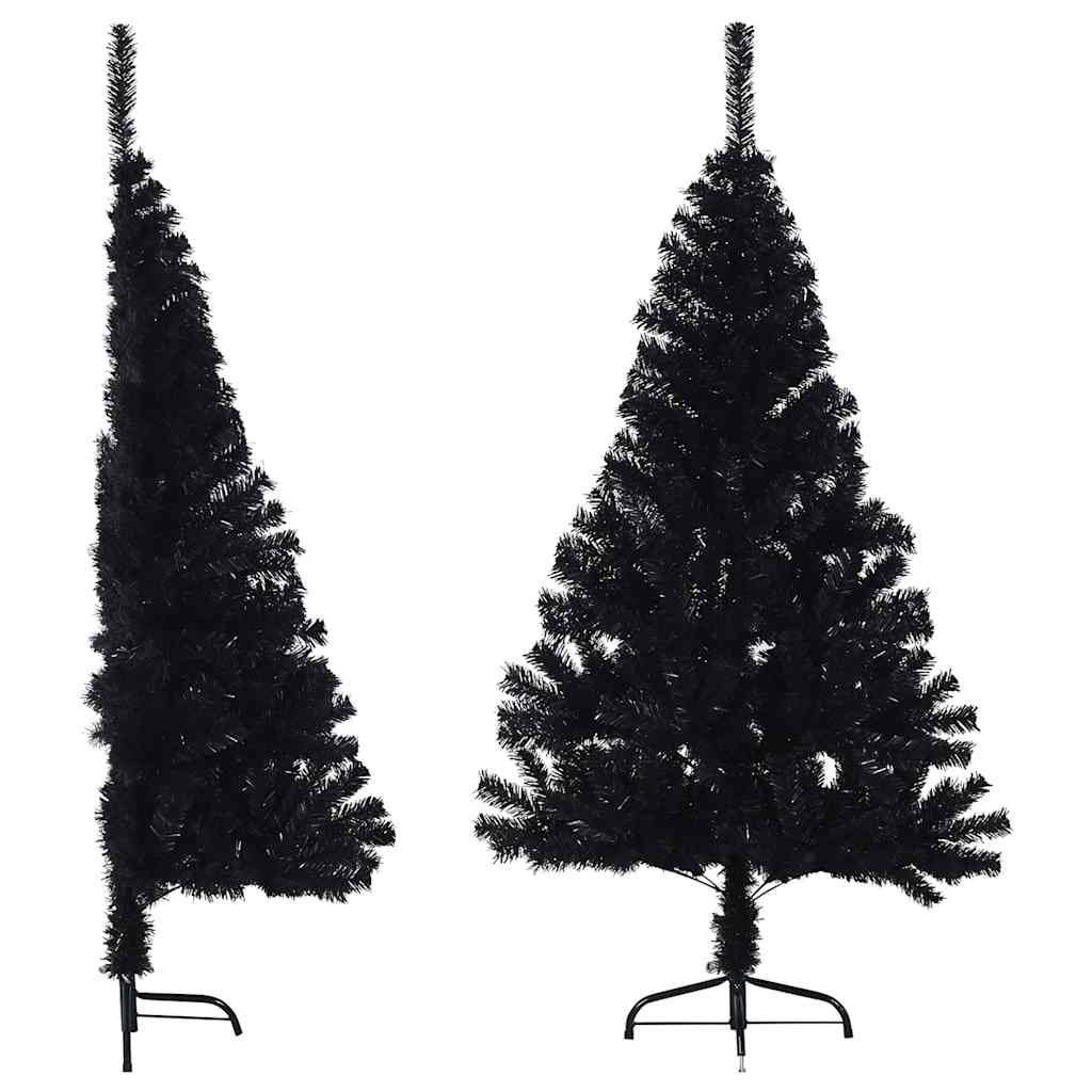 Demi sapin de Noël artificiel avec support Noir 150 cm PVC - XIOS