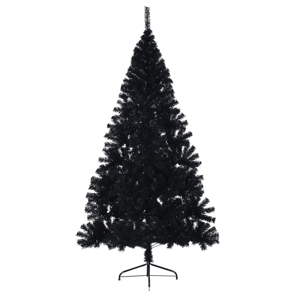 Demi sapin de Noël artificiel avec support Noir 210 cm PVC - XIOS