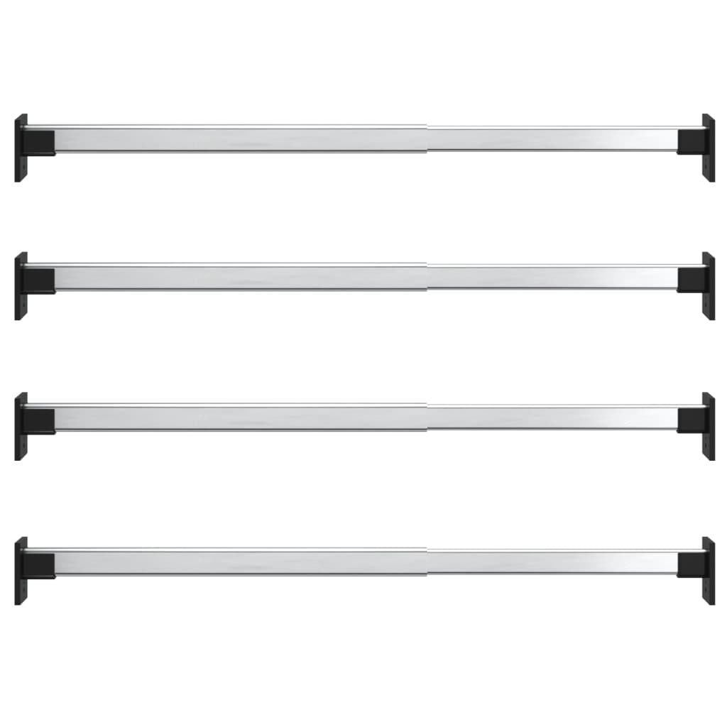 Rails de garde-robe télescopiques 4 pcs Argenté 58-100 cm - XIOS