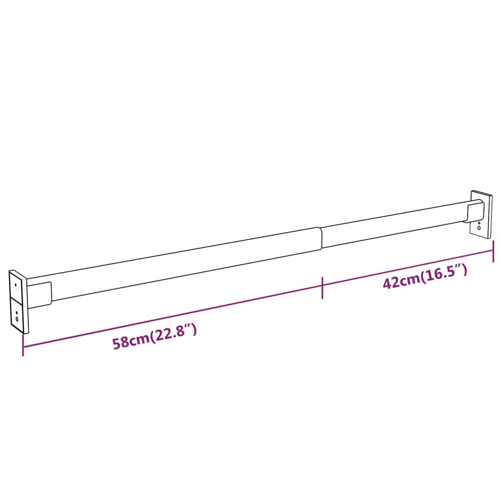 Rails de garde-robe télescopiques 4 pcs Argenté 58-100 cm - XIOS