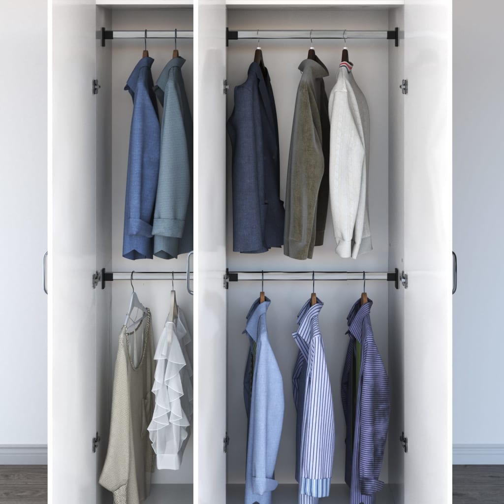 Rails de garde-robe télescopiques 4 pcs Argenté 58-100 cm - XIOS