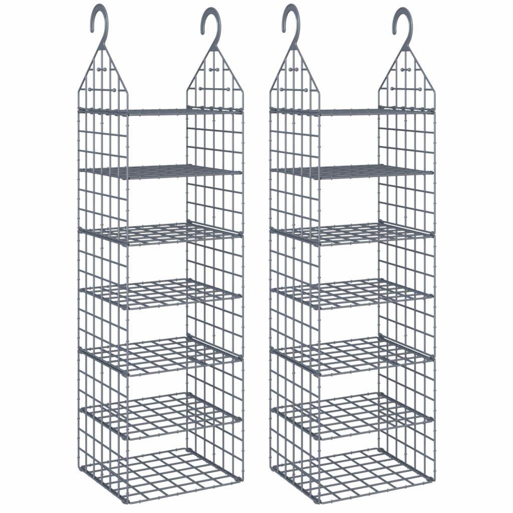 Organisateur de garde-robe suspendu avec 7 étagères 2 pcs - XIOS