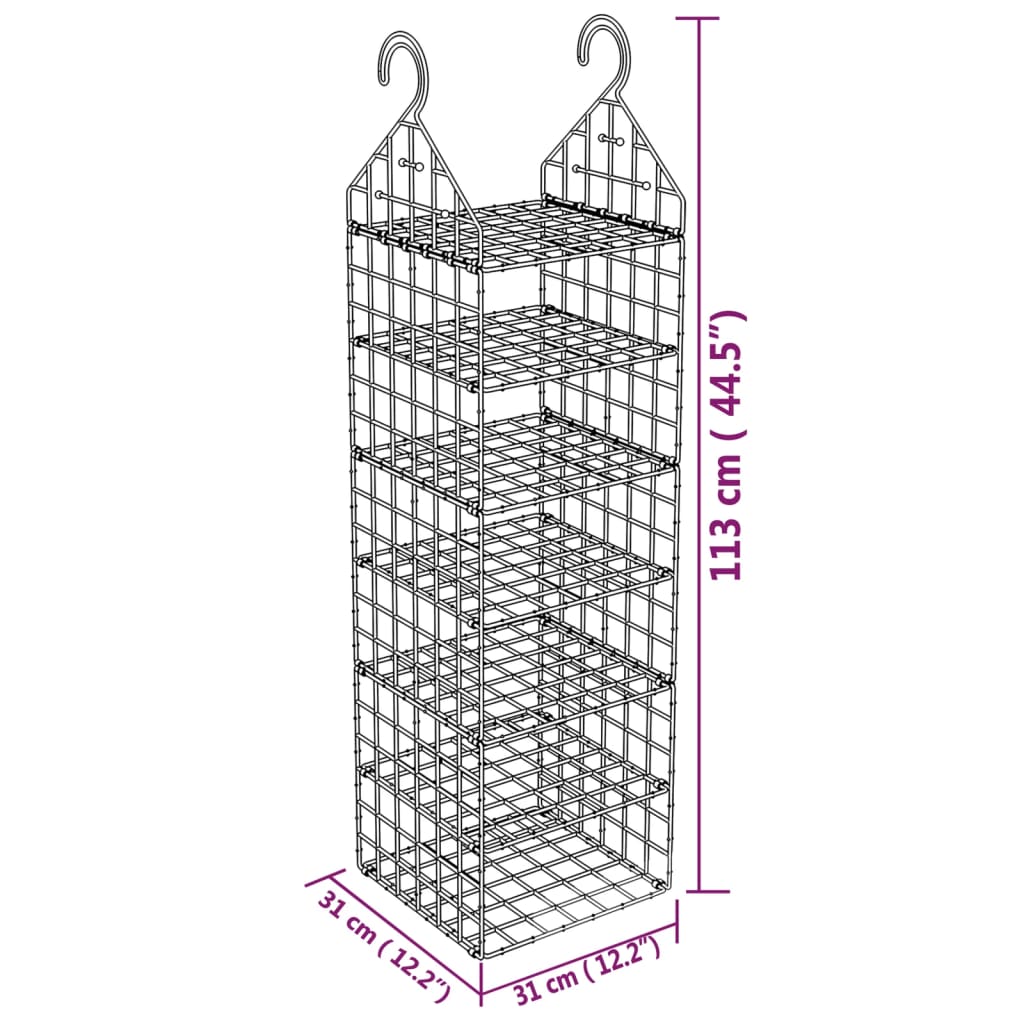 Organisateur de garde-robe suspendu avec 7 étagères 2 pcs - XIOS