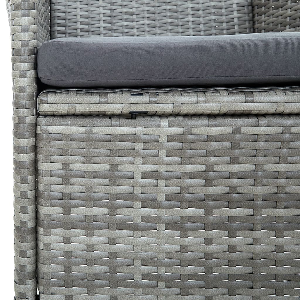 Ensemble à manger de jardin 7 pcs avec coussins Gris
