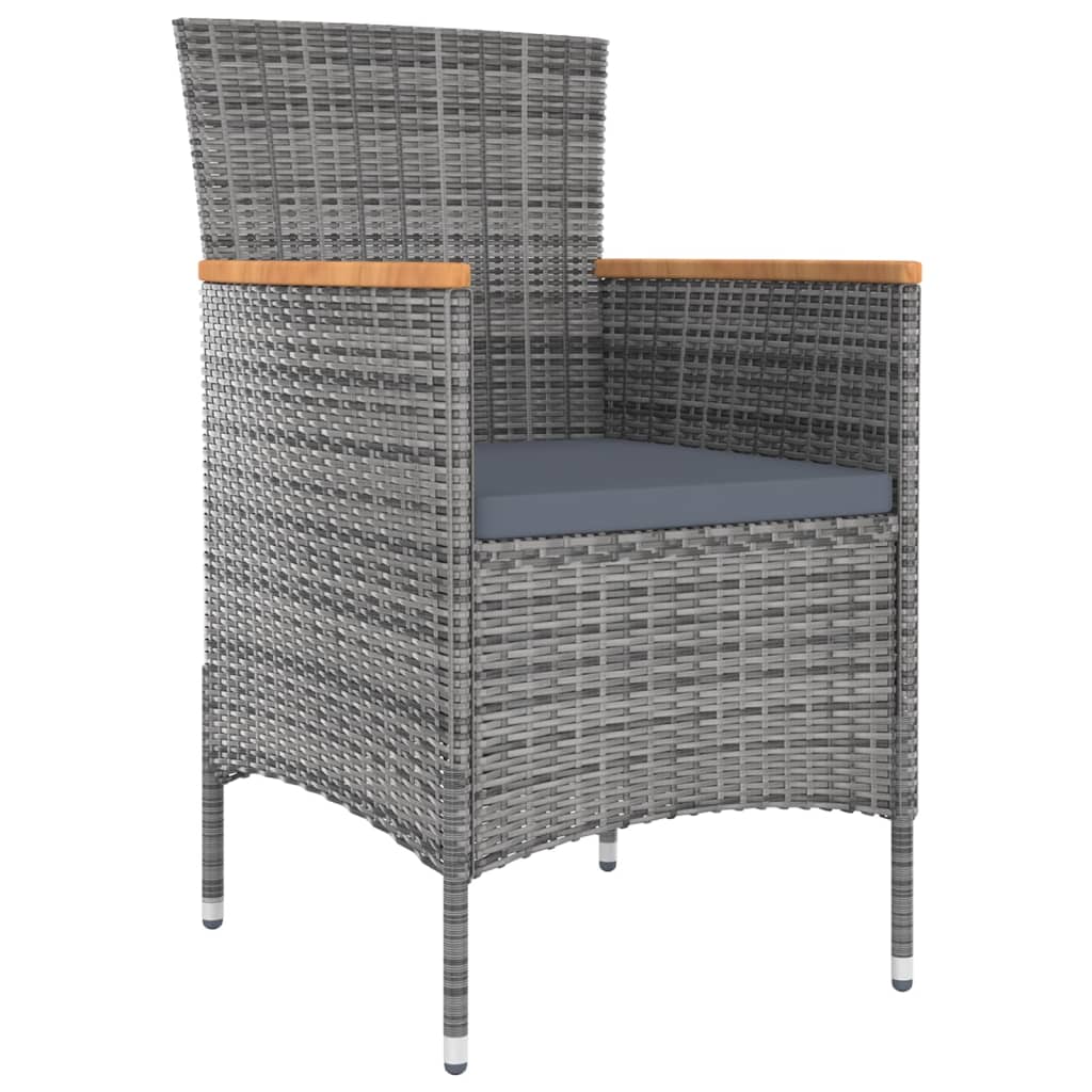 Ensemble à manger de jardin 9 pcs avec coussins Gris - XIOS
