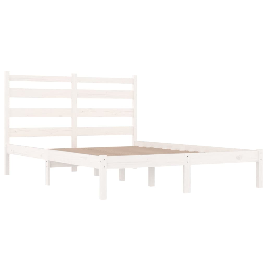 Cadre de lit sans matelas blanc bois de pin massif - XIOS