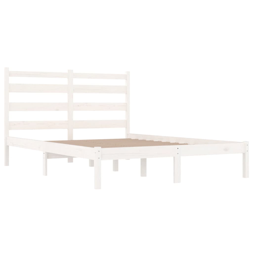 Cadre de lit sans matelas blanc bois massif 120x200 cm - XIOS