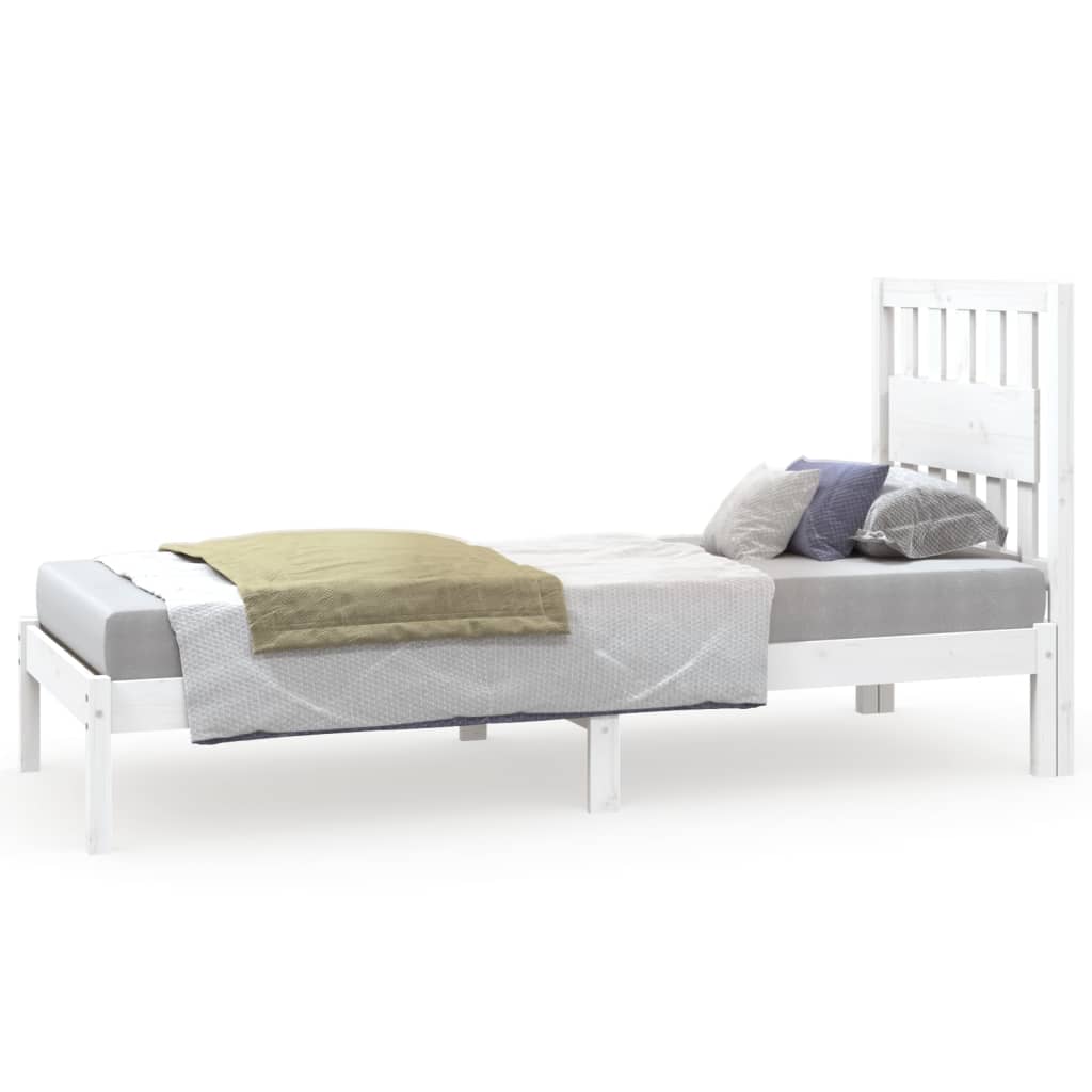 Cadre de lit sans matelas blanc bois massif - XIOS