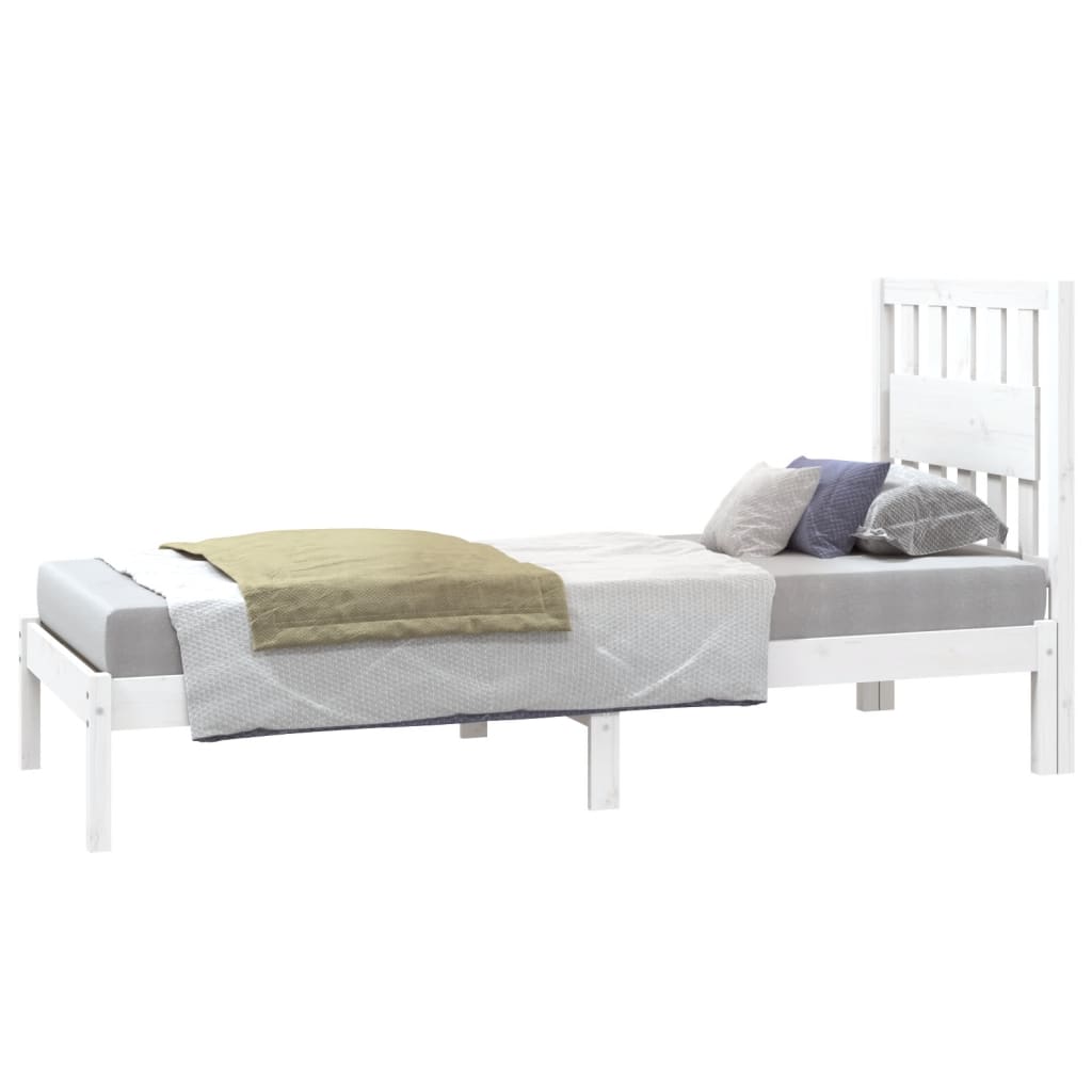 Cadre de lit sans matelas blanc bois massif - XIOS