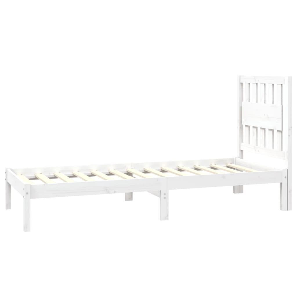 Cadre de lit sans matelas blanc bois massif - XIOS