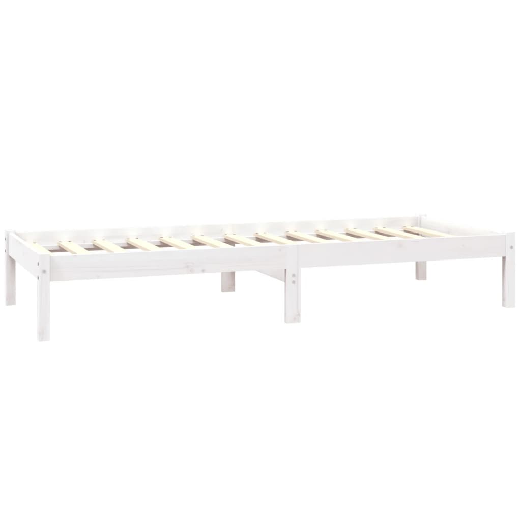 Cadre de lit sans matelas blanc bois massif - XIOS