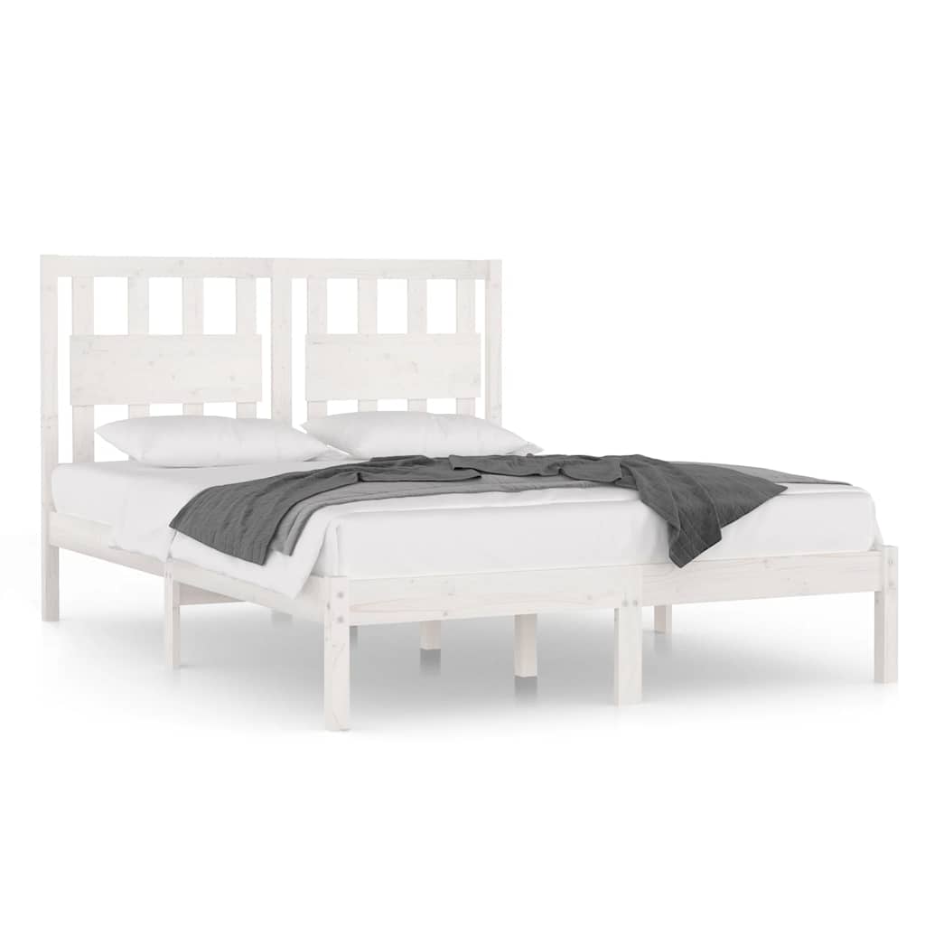 Cadre de lit sans matelas blanc bois massif 120x200 cm - XIOS