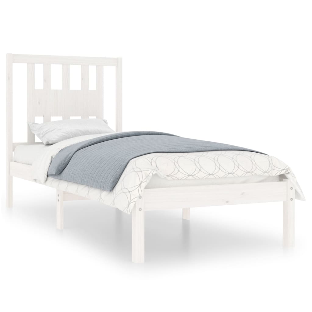 Cadre de lit sans matelas blanc bois massif - XIOS