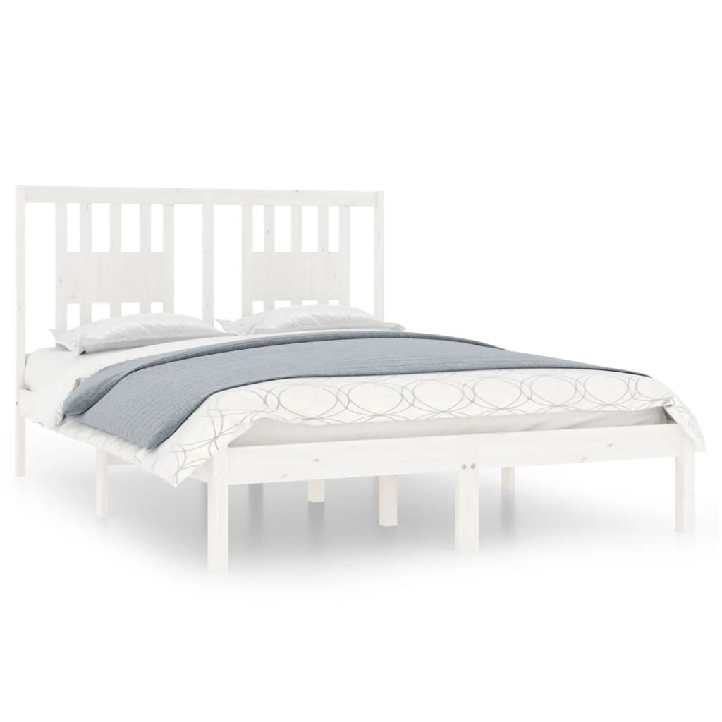 Cadre de lit sans matelas blanc bois massif 140x190 cm - XIOS