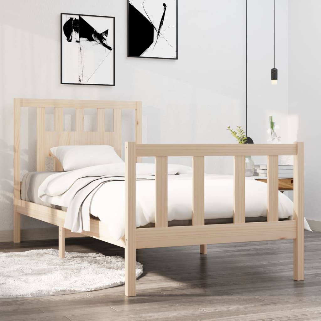 Cadre de lit sans matelas bois massif 90x190 cm - XIOS
