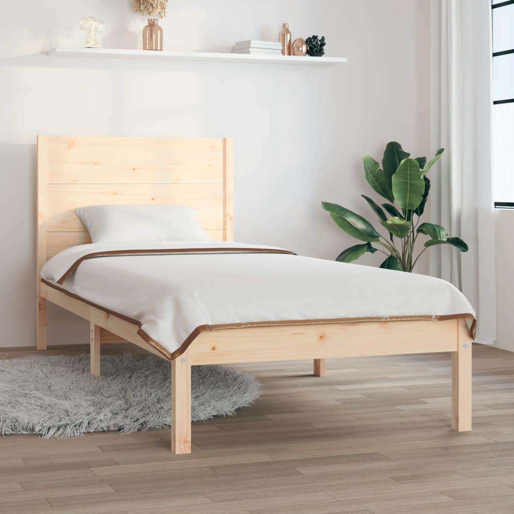 Cadre de lit sans matelas 75x190 cm bois massif - XIOS