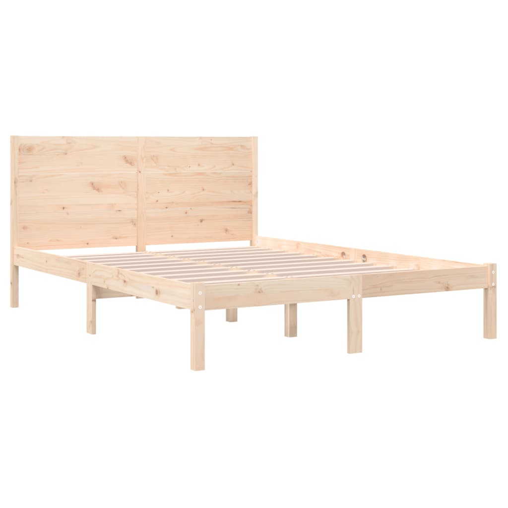 Cadre de lit sans matelas 135x190 cm bois massif - XIOS
