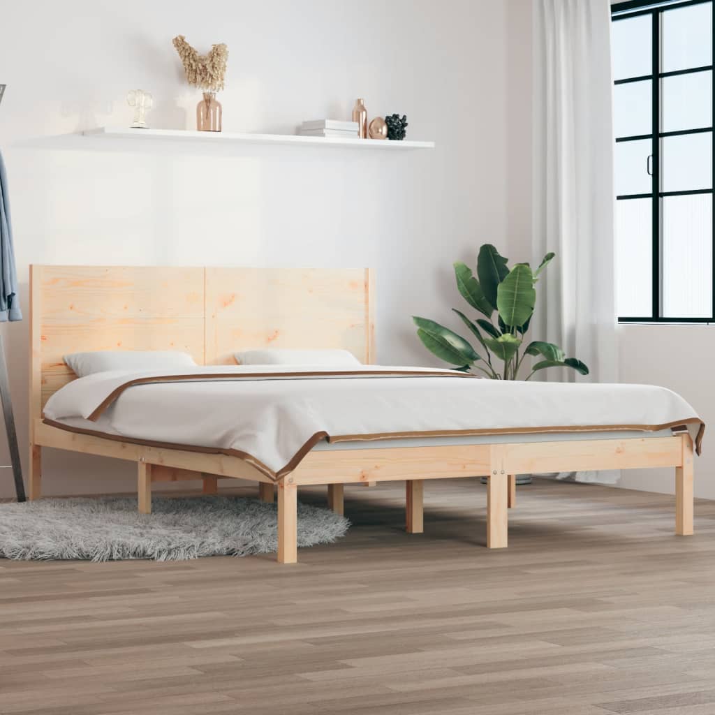 Cadre de lit sans matelas 135x190 cm bois massif - XIOS
