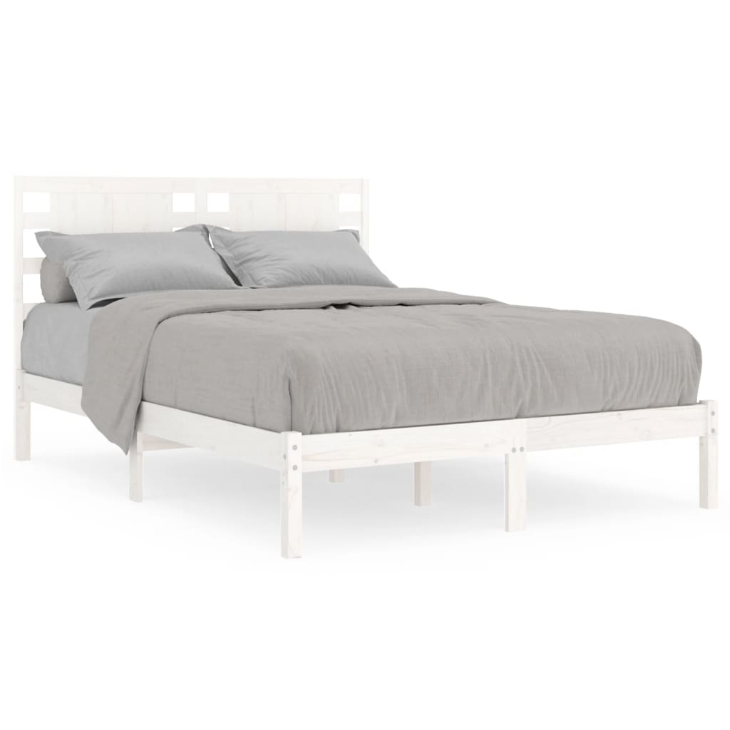 Cadre de lit sans matelas blanc 120x190 cm bois massif - XIOS