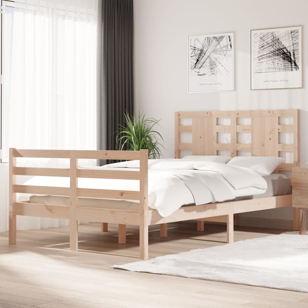 Cadre de lit sans matelas 120x200 cm bois de pin massif - XIOS