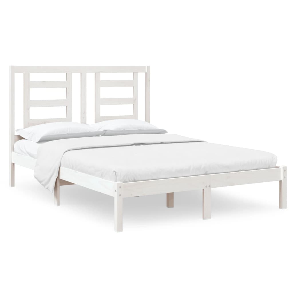 Cadre de lit sans matelas blanc 120x190 cm bois massif - XIOS