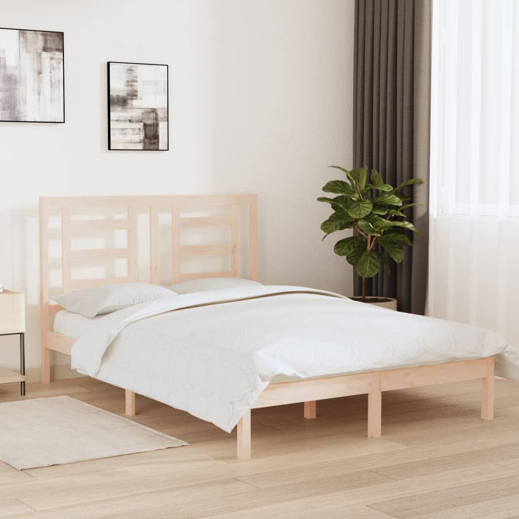 Cadre de lit sans matelas 140x190 cm bois de pin massif - XIOS