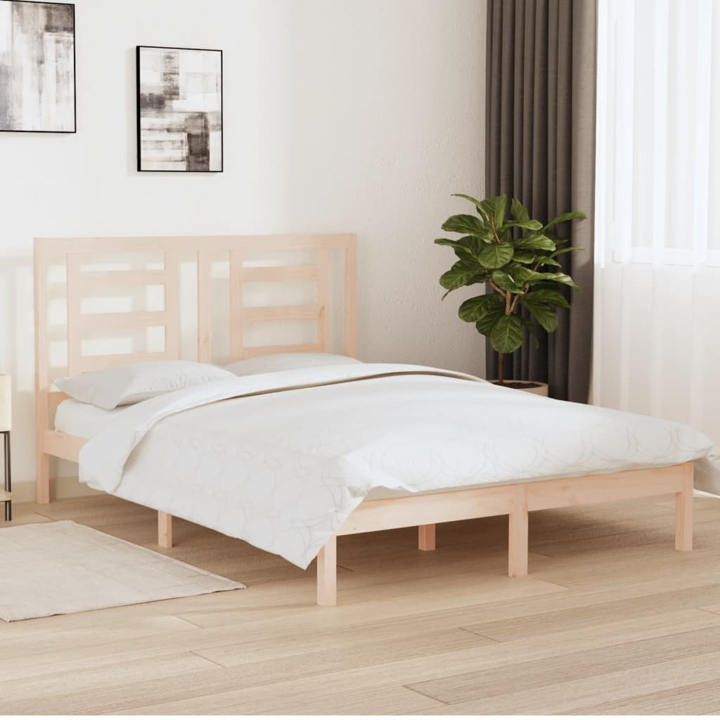 Cadre de lit sans matelas 150x200 cm bois de pin massif - XIOS