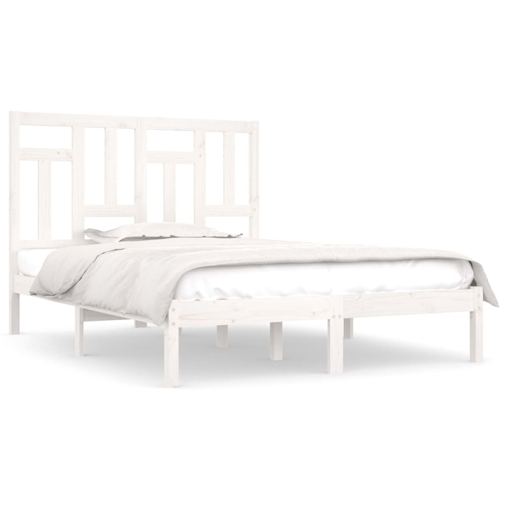 Cadre de lit sans matelas blanc 120x190 cm bois massif - XIOS