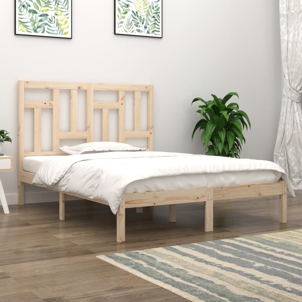 Cadre de lit sans matelas 135x190 cm bois massif - XIOS