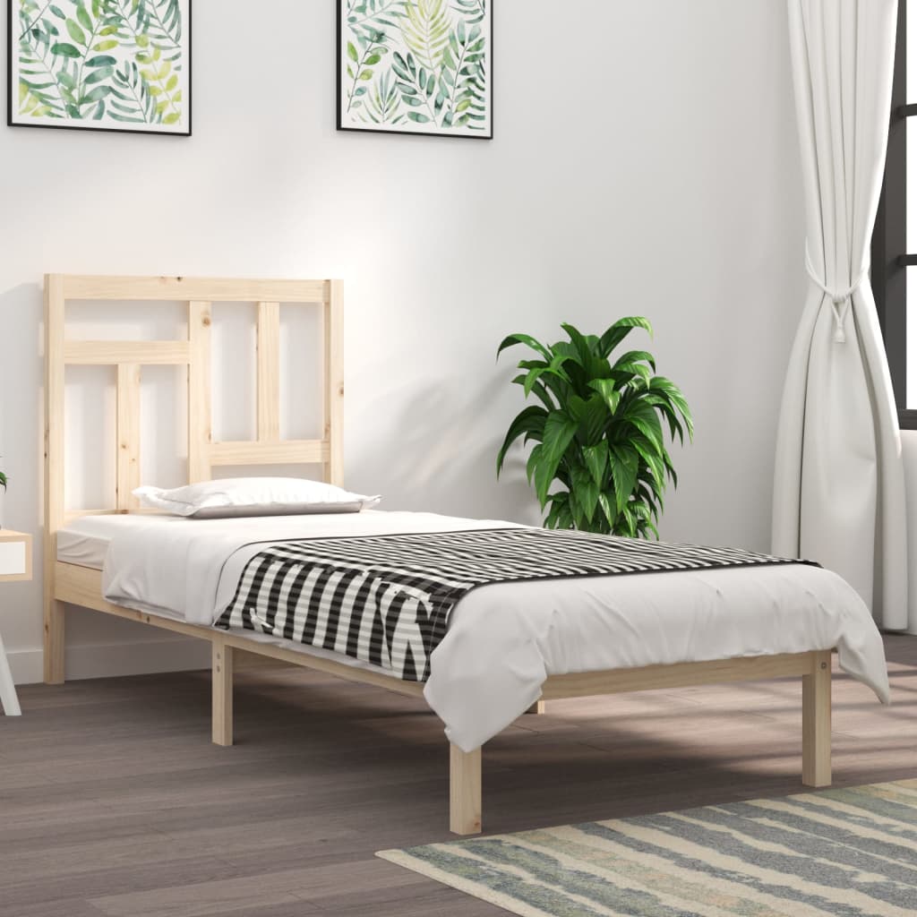 Cadre de lit sans matelas 90x200 cm bois de pin massif - XIOS