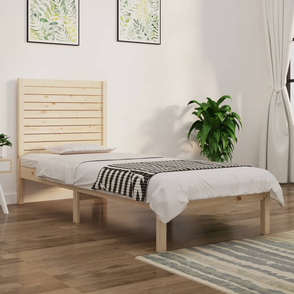 Cadre de lit sans matelas 75x190 cm bois massif - XIOS