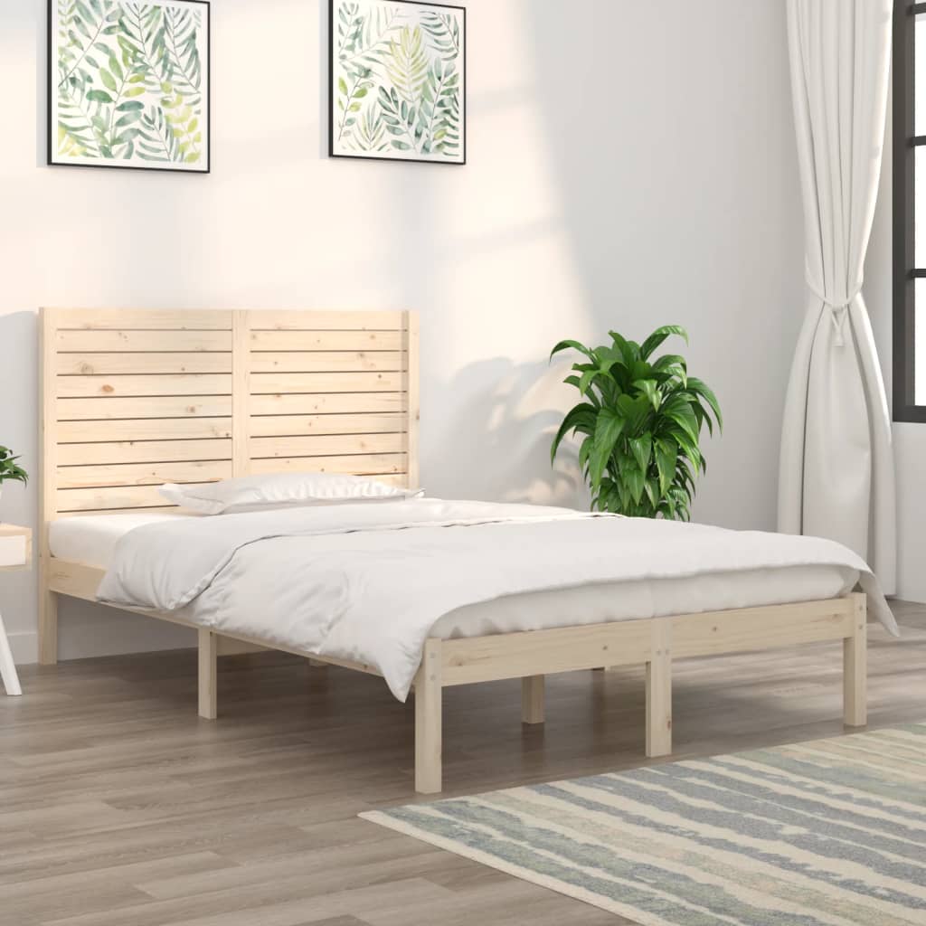 Cadre de lit sans matelas 135x190 cm bois massif - XIOS