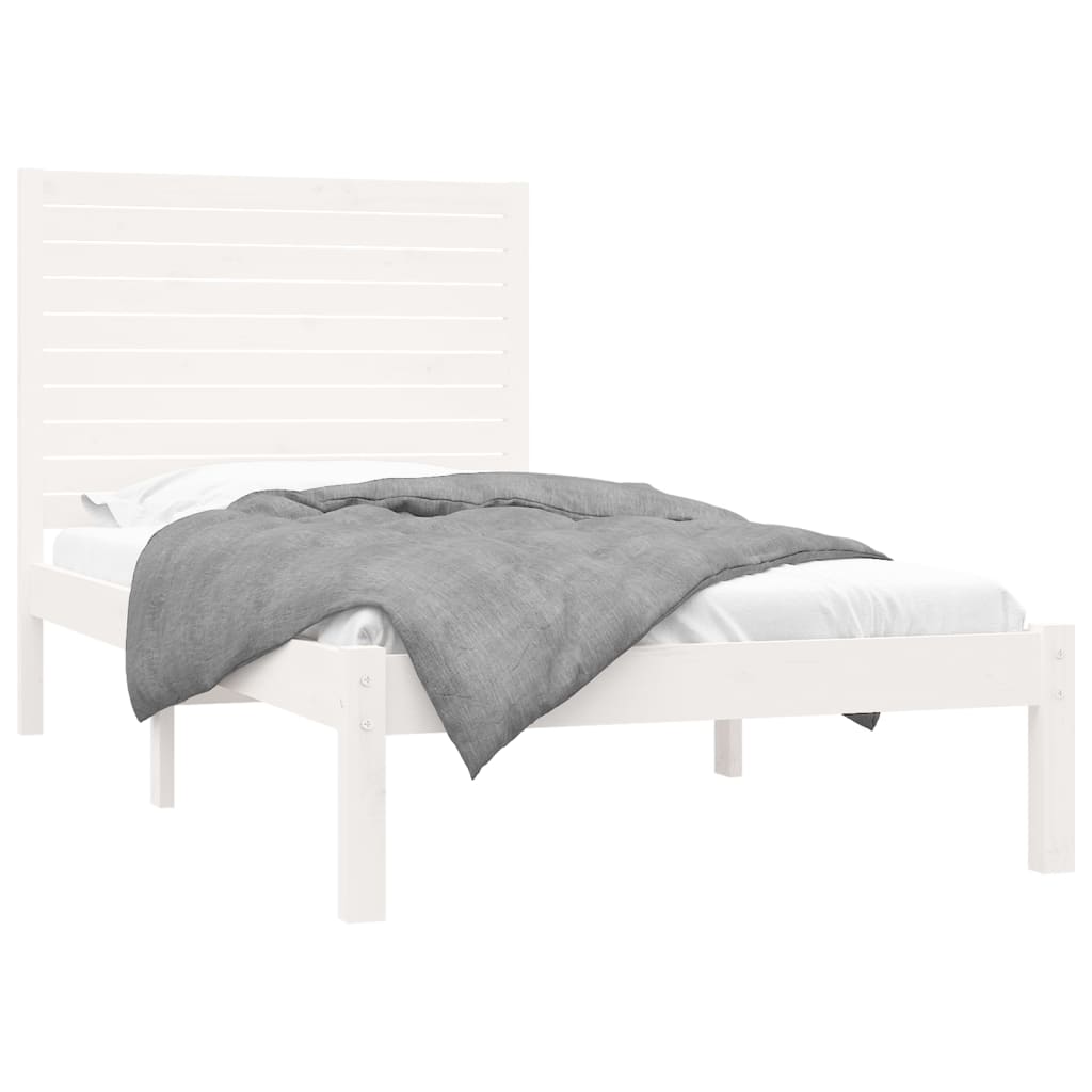 Cadre de lit sans matelas blanc 90x200 cm bois massif - XIOS