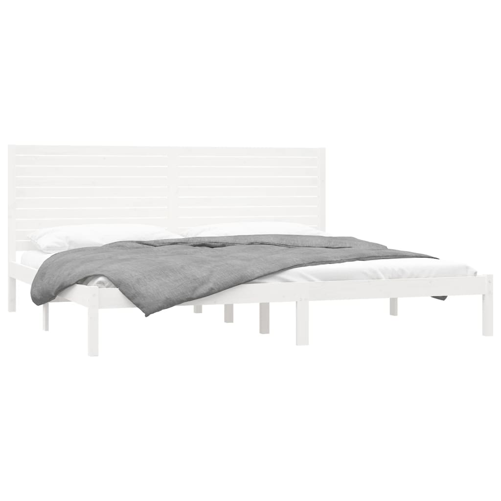Cadre de lit sans matelas blanc 180x200 cm bois massif - XIOS