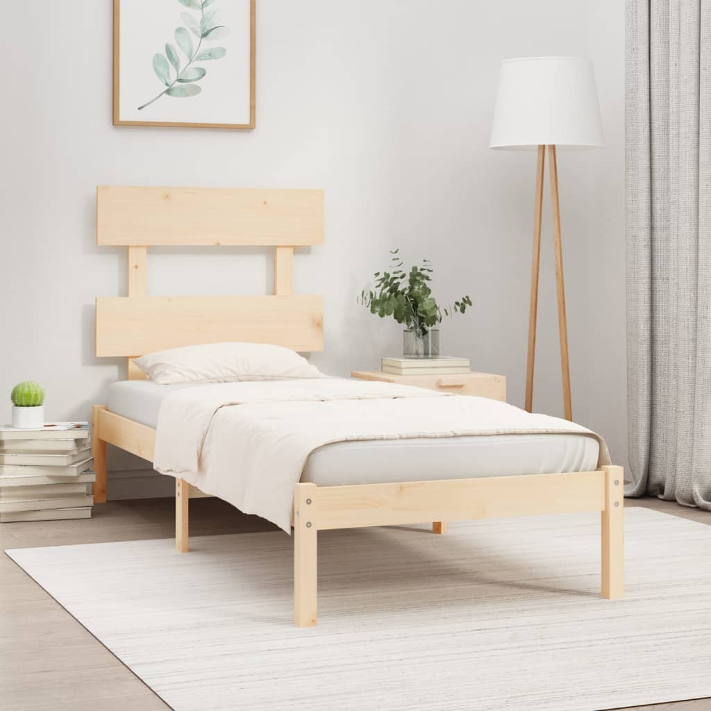 Cadre de lit sans matelas 75x190 cm bois massif - XIOS