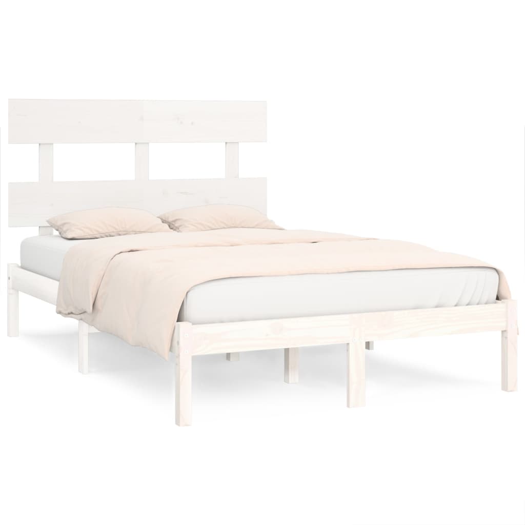 Cadre de lit sans matelas blanc 120x190 cm bois massif - XIOS