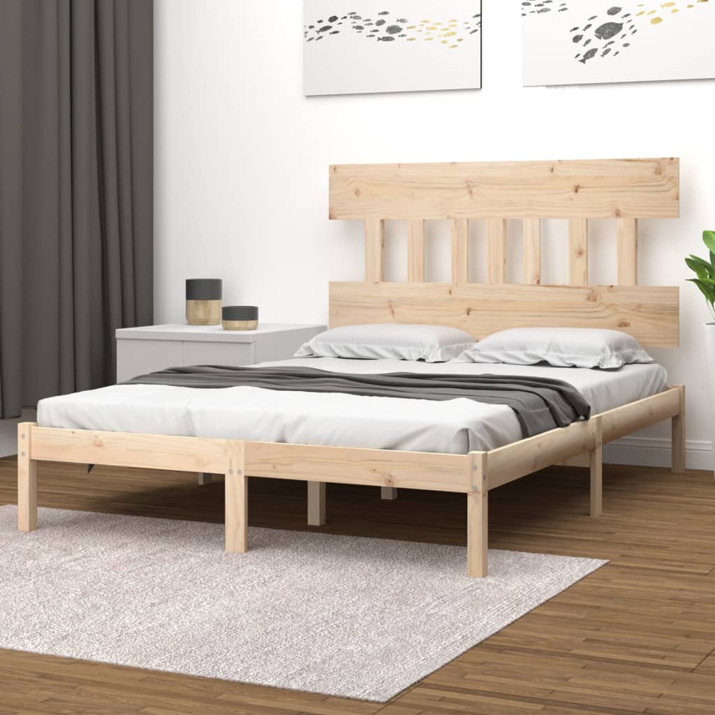Cadre de lit sans matelas 135x190 cm bois massif - XIOS