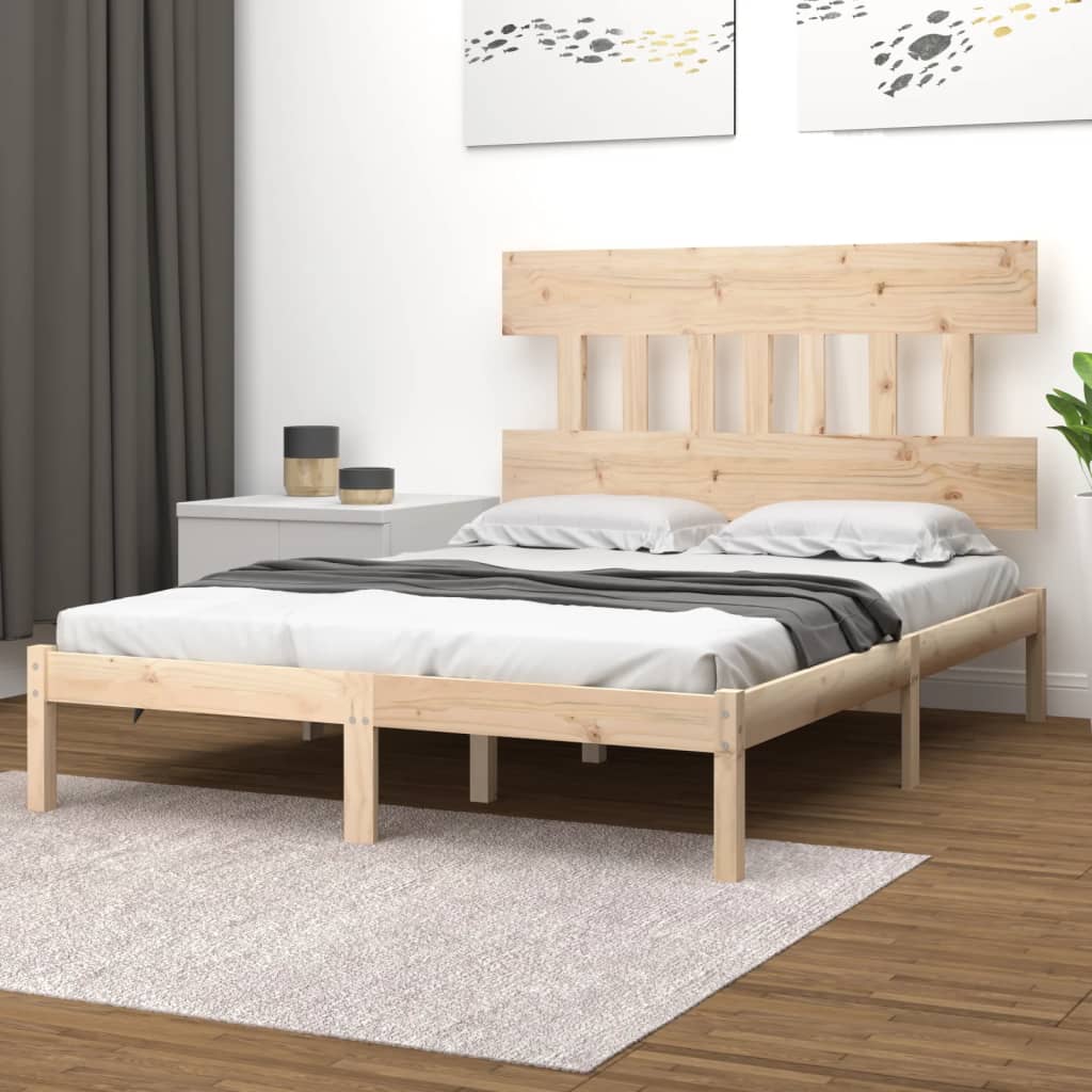 Cadre de lit sans matelas 140x190 cm bois massif - XIOS