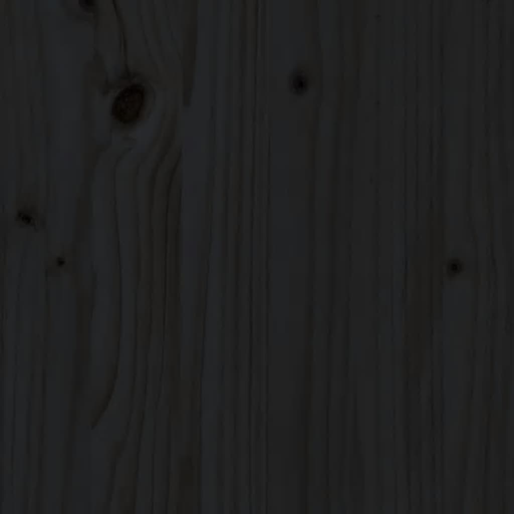 Cadre de lit sans matelas noir 140x190 cm bois massif - XIOS