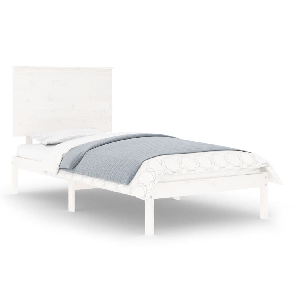 Cadre de lit sans matelas blanc 90x190 cm bois massif - XIOS