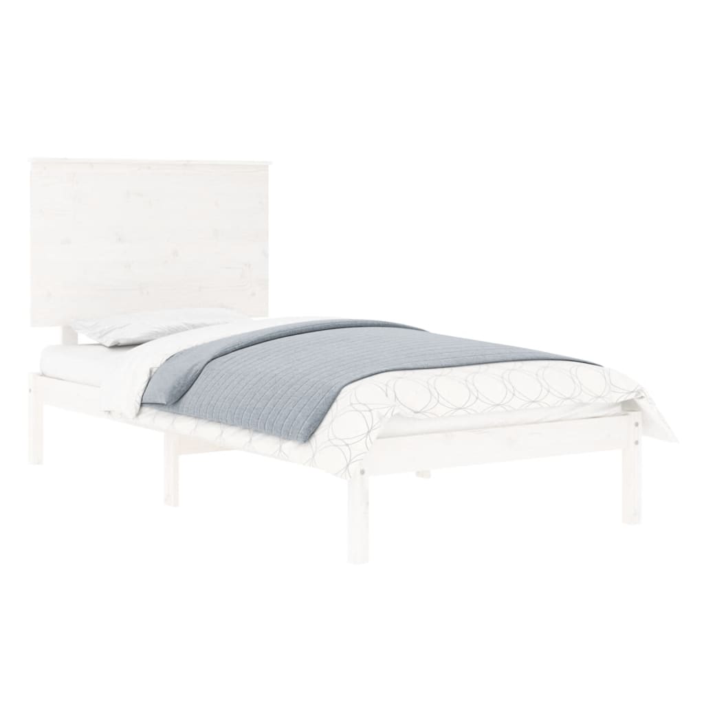 Cadre de lit sans matelas blanc 90x190 cm bois massif - XIOS