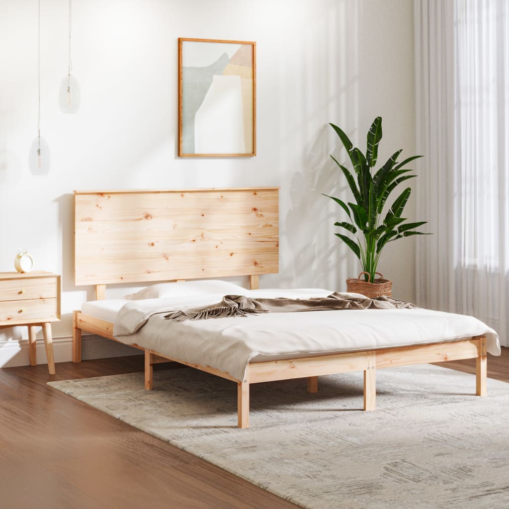 Cadre de lit sans matelas 140x190 cm bois de pin massif - XIOS