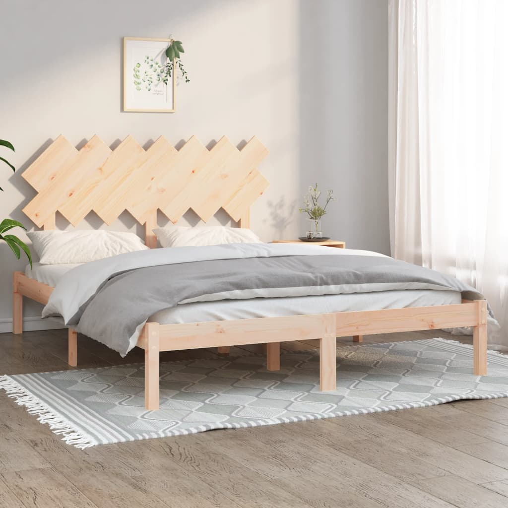 Cadre de lit sans matelas 150x200 cm bois massif - XIOS