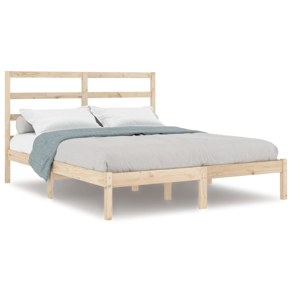 Cadre de lit sans matelas 135x190 cm bois massif - XIOS