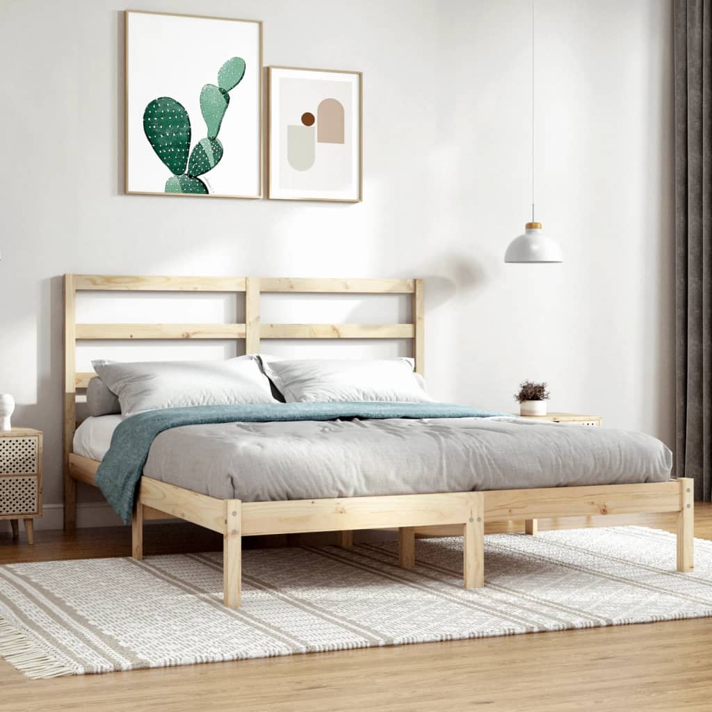 Cadre de lit sans matelas 135x190 cm bois massif - XIOS
