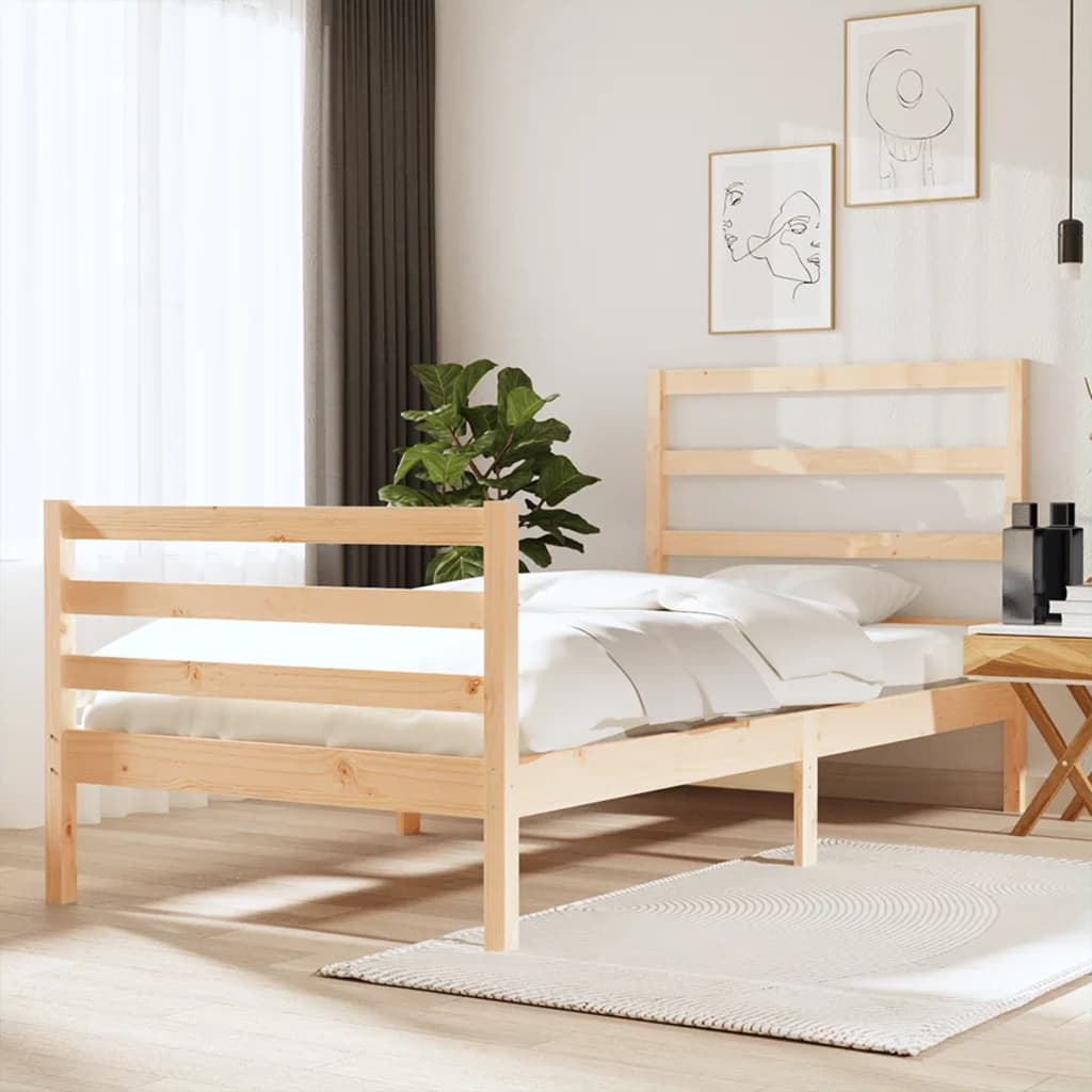 Cadre de lit sans matelas bois de pin massif 90x190 cm - XIOS