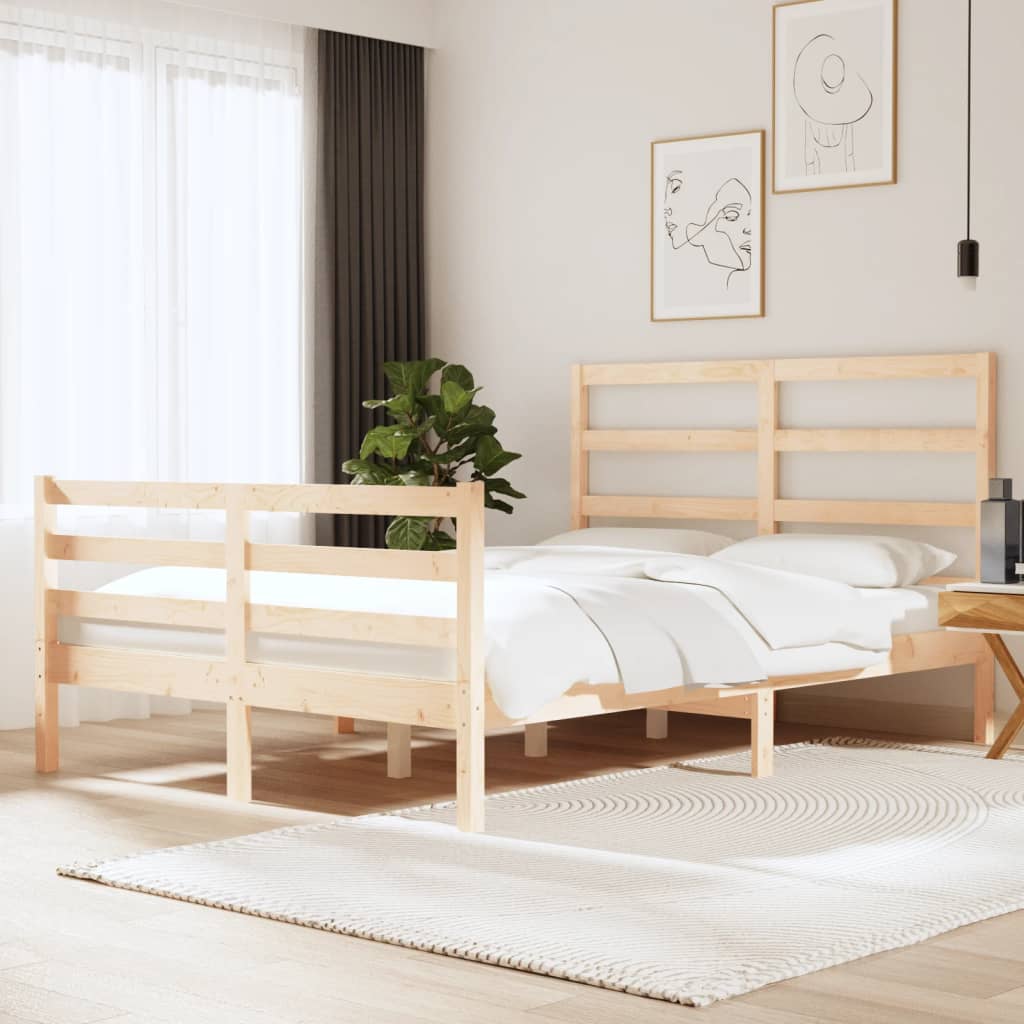 Cadre de lit sans matelas bois de pin massif 120x190 cm - XIOS