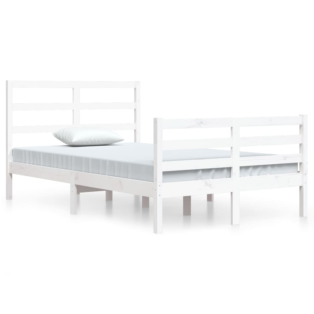Cadre de lit sans matelas blanc bois de pin massif 120x200 cm - XIOS